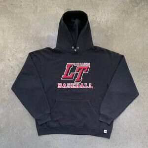 Vintage “Lake Travis Baseball” Black Russell Hoodie